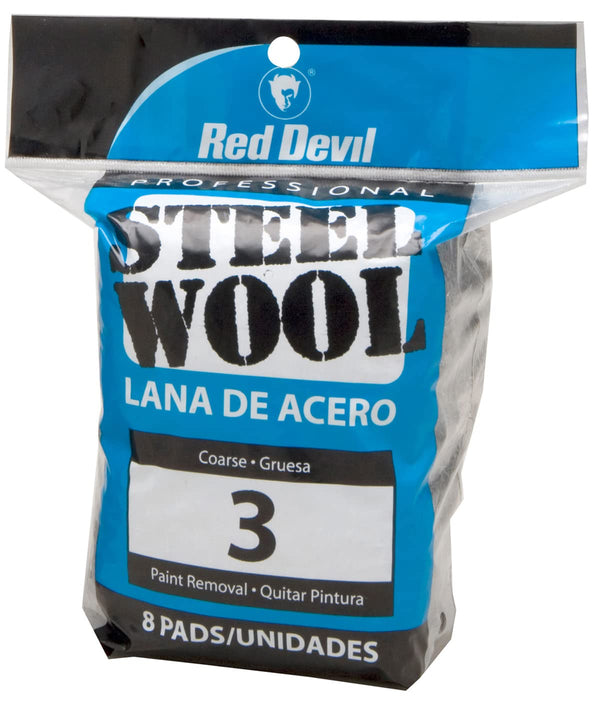 Red Devil 0326 Steel Wool, Coarse, (Pack of 8)