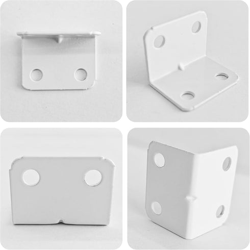 bociloy 24PCS 90 0.9x1.24(23x31.5mm) White Stainless Steel Degree Right Angle Bracket, L Shape Corner Brace Supports