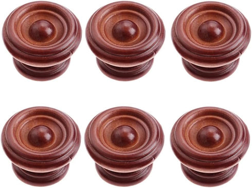 Generic 6PCS Brown-6pcs) Southst Farmhouse Style Wooden Knobs Wood Drawer Shoe Cabinet Bedside Table Knobs Pulls