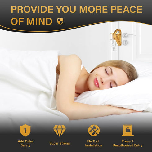 Portable Door Lock for Hotel Door Safety- Metal Hotel Door Locks for Travelers Security-Travel Door Lock Latches