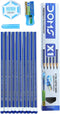 Doms X1 X-Tra Super Dark Pencils, 1 Pack - 10 Pencils + Eraser, Sharpener, Protection Cap