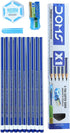 Doms X1 X-Tra Super Dark Pencils, 1 Pack - 10 Pencils + Eraser, Sharpener, Protection Cap
