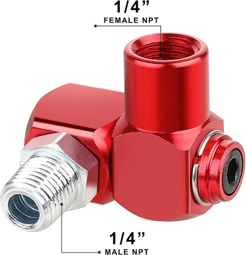 4PCS NPT 360 Degree Swivel Air Hose Connector 1/4in Industrial Air Fittings Pneumatic Tool Adapter Air Hose Joint Coupler by FTVOGUE