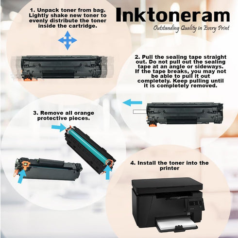 CF283A 83A Compatible Toner Cartridges Replacement for HP Laserjet Pro M201n M225dn (Black, 4-Pack)