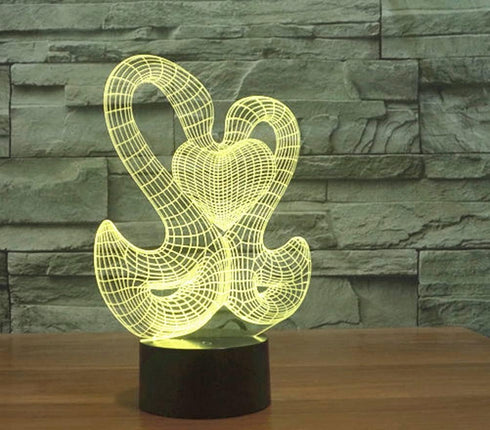 3D 16 Night Light for Kids Swan Heart to Heart Led Lamp with Remote Control Color Changing Xmas Birthday Gift for Child