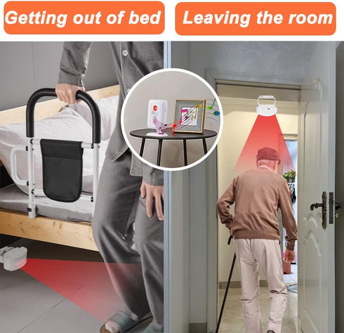 Nesthao 5 Upgraded Version Bed Sensor Alarm and Fall Prevention for Elderly/Dementia and More,Caregiver Pager Motion