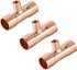uxcell Copper Reducing Tee 3/8-inch X 1/4-inch X 3/8-inch Pressure Pipe Fitting Connector for Plumbing Supply 3pcs