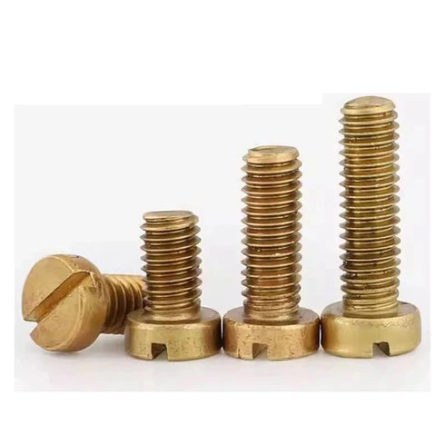 VBNSWA M2~M8 Brass Slotted Cheese Head Screw GB65 Bolt M2 .5 M3 M4