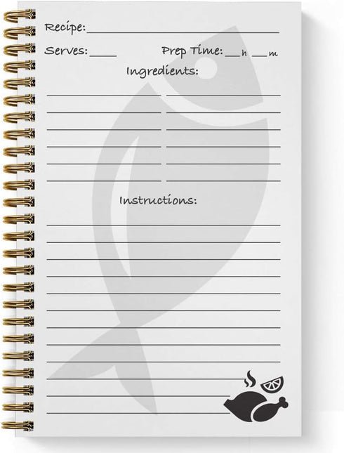 Softcover Sweet Recipes Spiral Recipe Notebook/Journal, 5.5" x 8.5", 120 Recipe Pages, Durable Gloss Cover