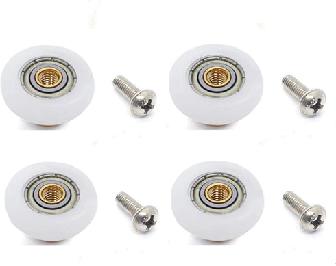 4 Sets Shower Door Rollers Runners Wheels Replacement Part for Bathroom Glass Sliding Door