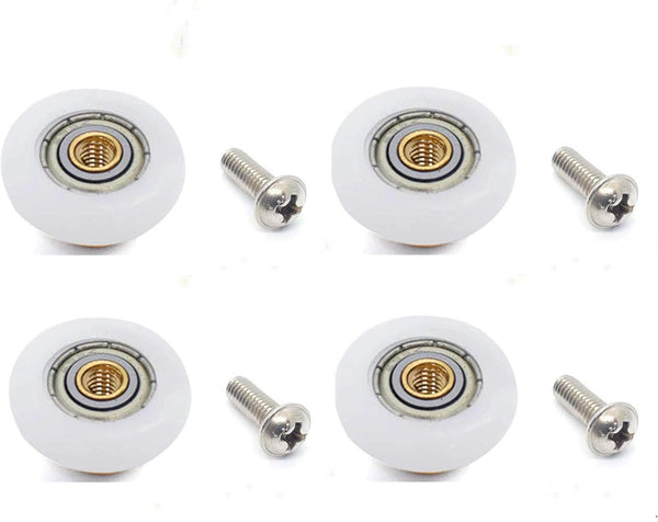 4 Sets Shower Door Rollers Runners Wheels Replacement Part for Bathroom Glass Sliding Door