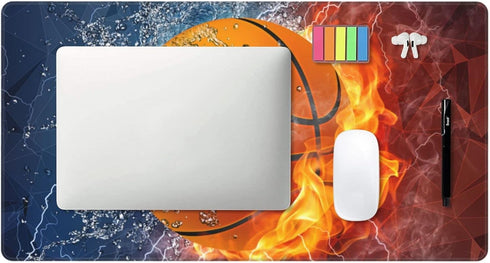 Extra Large Basketball Mouse Pad, 29.5" x 15.8" Cool Sports Style Extended Desk Mat with Non-Slip Base