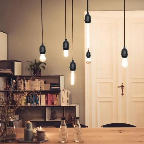 BUBYVV E26 6.6 Ft Light Socket Extender, with Plug and ON/Off Switch, Extension Cord for Pendant Lights, Outdoor String