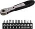 11pc 36-Tooth 1/4 inch Mini Ratchet Wrench Screwdriver Bit Set, High Torque Mini Offset Reversible Drive Handle