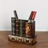 Kisangel False Book Box - Vintage Wooden Pen Pencil Storage Holder, Antique Classic Fake Book 15x13.5cm with Drawer for