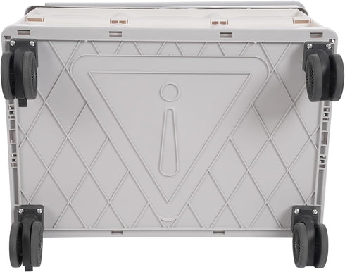 LUOSHALIYA 55L Foldable Utility Cart Portable with Wheels, Rolling Crate with Wooden Cover, Collapsible Cart