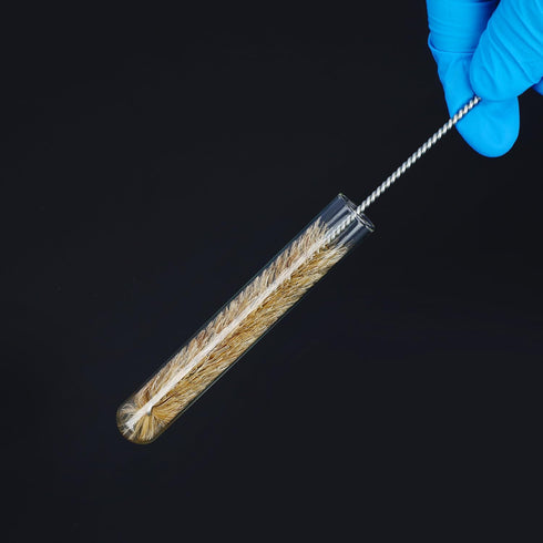 Test Tube Brushes, 10 Pack Bristle Cleaning Brushes for Laboratory Use, Size L with Radial Tufted End