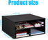 EMERIT 2-Tier Printer Stand Shelf with Storage Wood Desk Paper Organizer for Home/Office