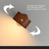 NGEWFGH Dimmable Wooden Portable Bedside Magnetic Wall Lamp Square Night Light Wall Mounted Night Light (Walnut)