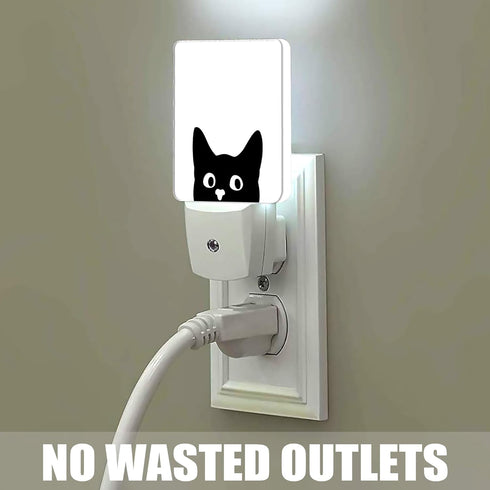 Black Cat Cute Dusk to Dawn Night Light, Auto Sensor Lamp Home Indoor Stairway Kitchen Corridor, Night Lights Plug into