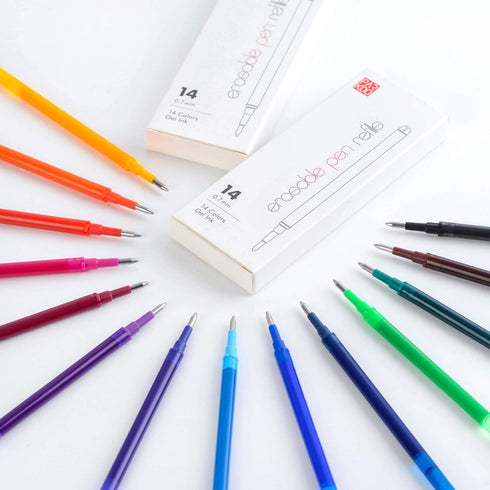 ParKoo Gel Ink Refills Compatible with FriXion and Friction Erasable Gel Pens, Fine Point 0.7 mm, 14 Colors