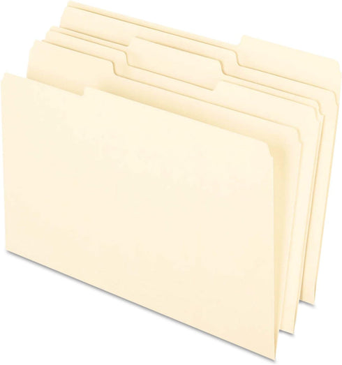 Earthwise by Pendaflex Recycled Paper File Folder, 1/3 Cut, Manila, Box of 100