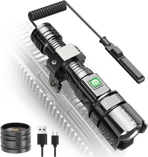 Led Tactical Flashlight, Custom Design XHP70 Picatinny Rail Mount Flashlight Rifle Light
