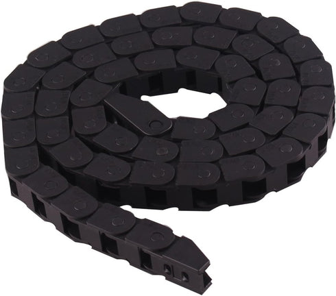 10mm x 10mm Semi Enclosed Type Plastic Towline CNC Machine Tool Cable Carrier Drag Chain Nested Black Ted Lele