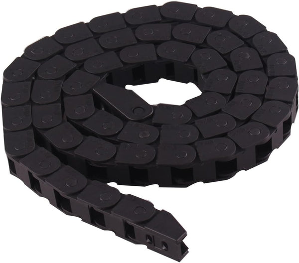 10mm x 10mm Semi Enclosed Type Plastic Towline CNC Machine Tool Cable Carrier Drag Chain Nested Black Ted Lele