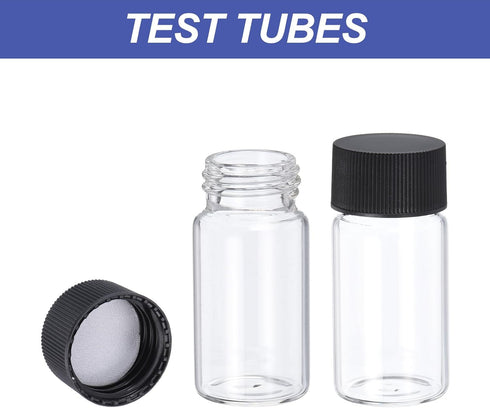 PATIKIL 25 Pack 20ml Clear Glass Vials, Sample Vials with Screw Cap, Leak-Proof Liquid Sample Glass Vial for Lab