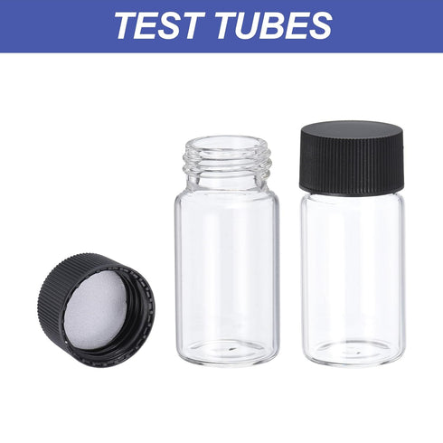 PATIKIL 20ml Clear Glass Vials, 12 Pack Leak-Proof Sample Vials with Screw Cap for Lab Liquid Samples