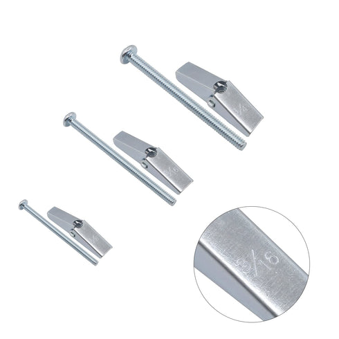 24 Pieces Toggle Bolt and Wing Nut for Hanging Heavy Items on Drywall - 1/8 Inch, 3/16 Inch, 1/4 Inch