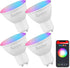 GU10 Smart Bulb 4 Pack, RGBCW Color Changing LED Light Bulbs, 5W Dimmable, WiFi Track Light Bulbs for Kitchen, Bedroom