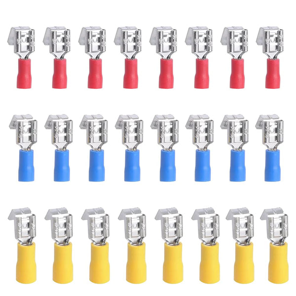150PCS Piggyback Spade Connectors 22-16 16-14 12-10 AWG Insulated Female and Male Crimp Terminals Assortment