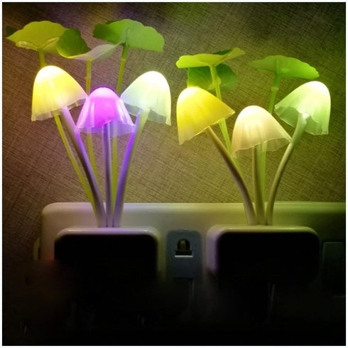 AUSAYE Color Change Led Night Light w/Smart Sensor, Plug-in Night Lights for Kids Adults Cute Mushroom Night Light Lamp