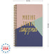 Making Things Happen Spiral Notebook / 5.5" x 8.5" Journal / 120 Checklist Pages/Durable Gloss Laminated Softcover/Gold Wire-o Spiral Binding/Made in the USA by Gotcha Covered Notebooks