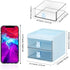LETURE Small Desk Organizer With Drawer, Office Storage Box for Business Card, Pen, Pencil, Mobile Phone, Makeup