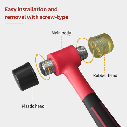 Small Rubber Mallet, Double-Face Hammer, Rubber Hammer for Vinyl Flooring, Tile, Crafts, and Jewelry Making