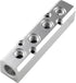 4 Way Pneumatic Manifold Air Distribution Block, Silver Compressed Air Coupler Fast Connector for Compressor