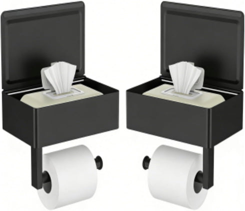 FORIOUS Toilet Paper Holder with Shelf, Sanitary Napkin Receptacle Tampon Holder, Wall