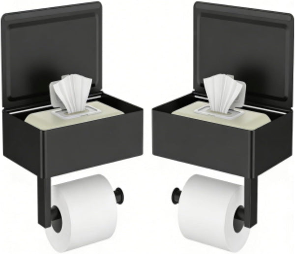 FORIOUS Toilet Paper Holder with Shelf, Sanitary Napkin Receptacle Tampon Holder, Wall