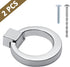 Brushed Nickel Cabinet Knobs, Drawer Ring Pulls, Zinc Alloy Closet Cupboard Door Knob Ring Handles, 2 Pack