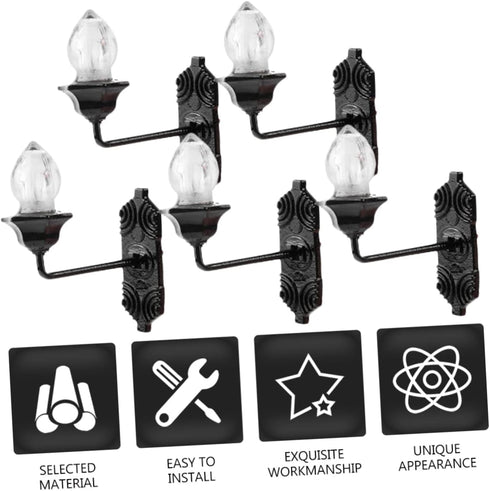 1:87 Set 5pcs Homoyoyo Mini Wall Lamp Luminous Micro Landscaping Decor DIY Sand Table Building Light Model Functional
