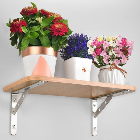 AmericFengBao Shelf,J5303-2P 1 Pair(10 inches) Heavy Duty Shelf Bracket,Welded Bracket,Stainless Steel Solid Shelf