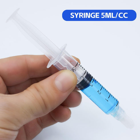 GVTCO 5ml 5cc Wrapped(50 Pack) Syringes Without Needles, Luer Lock Syringe - Disposable Individually