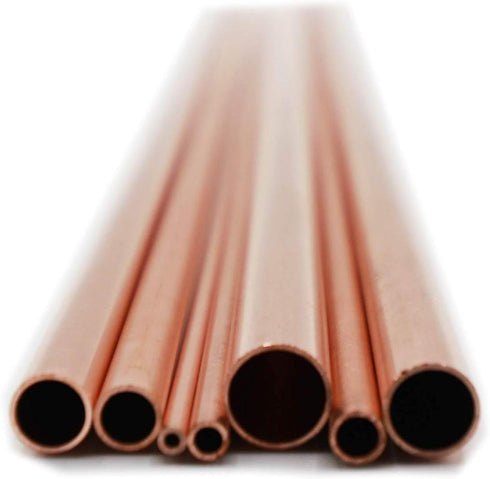 K&S 3404 Round Copper Telescopic Tubing Assortment - 7 Pieces, 1/16 to 1/4 O.D., Made in The USA
