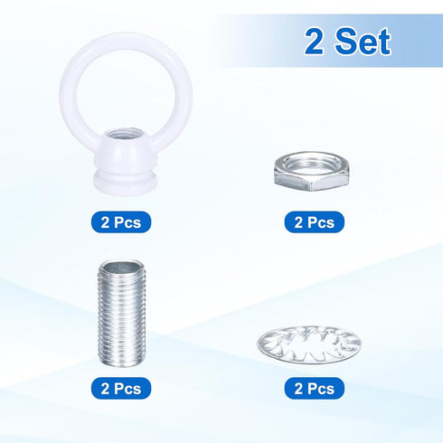 PATIKIL 18Lb 2 Set M10 1.4 1.7 Inch) Load Lamp Female Loop Holder, Lifting Eye Fine Thread Nut Hook Ring Shape