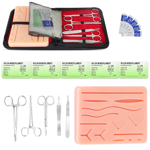 NOMI BROTHERS 21 Set Advanced Medical Suture Training Kit, Pieces Complete with Premium Practice Pad, Professional