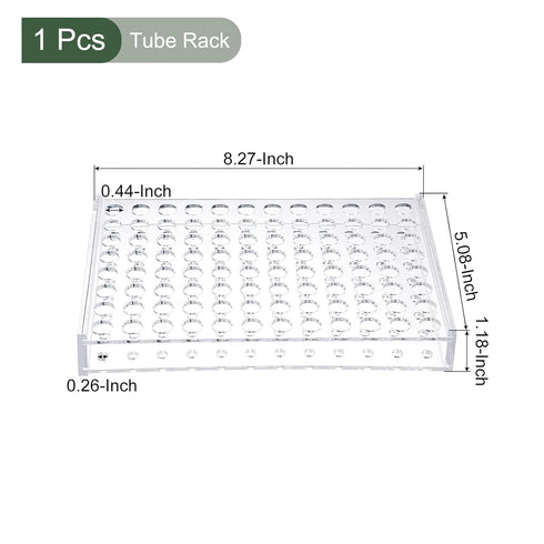 YOKIVE Tube Rack, Acrylic Test Tube Rack Holder | Great for 0.2ml,1.5ml Lab Test Tube(Clear, 96-Sockets)