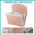 Cholemy Expanding File Folder, 13 Pockets, A4 Letter Size Receipt Document Organizer, Plastic Expandable, Pink